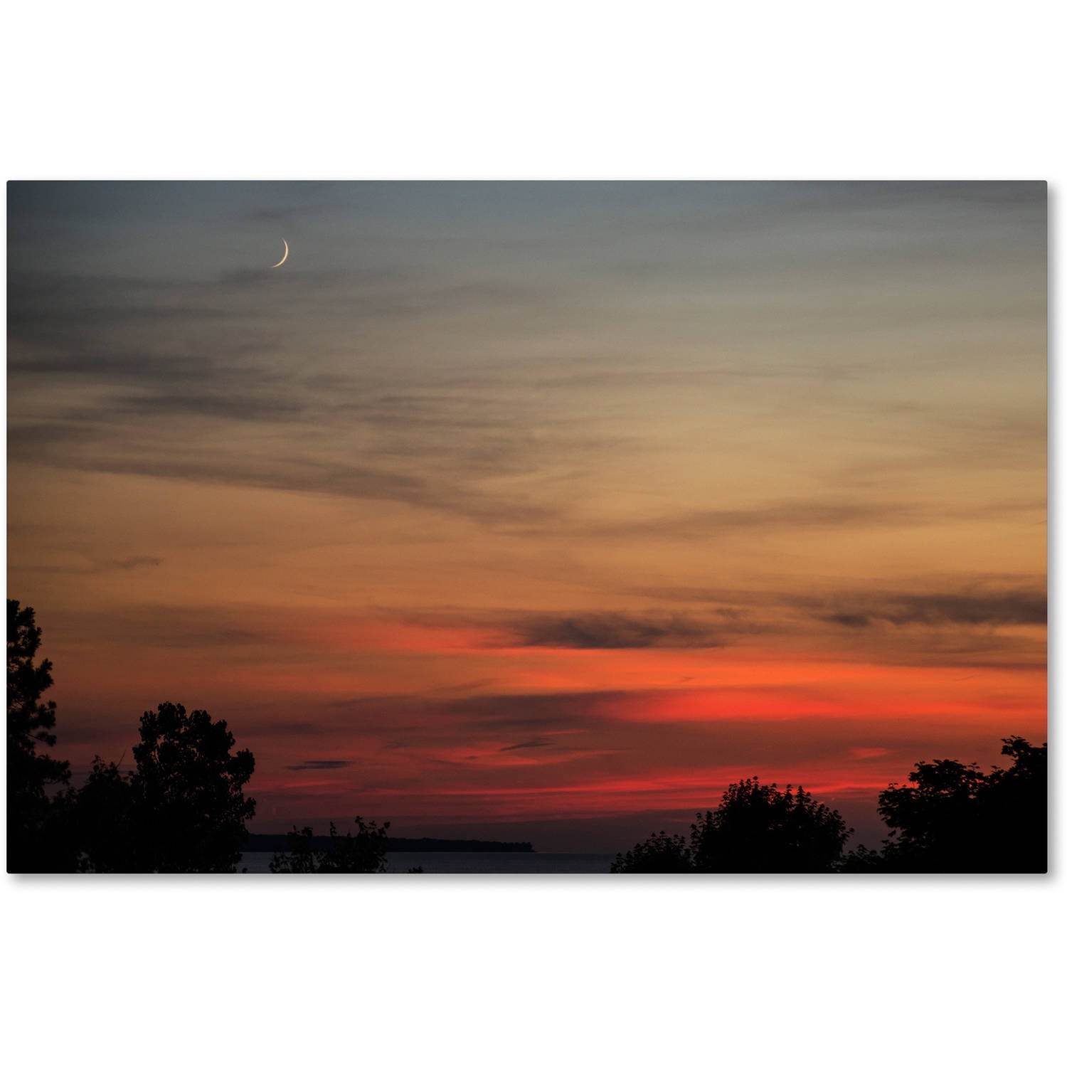 Trademark Fine Art "New Moon Sunset" Canvas Art by Kurt Shaffer