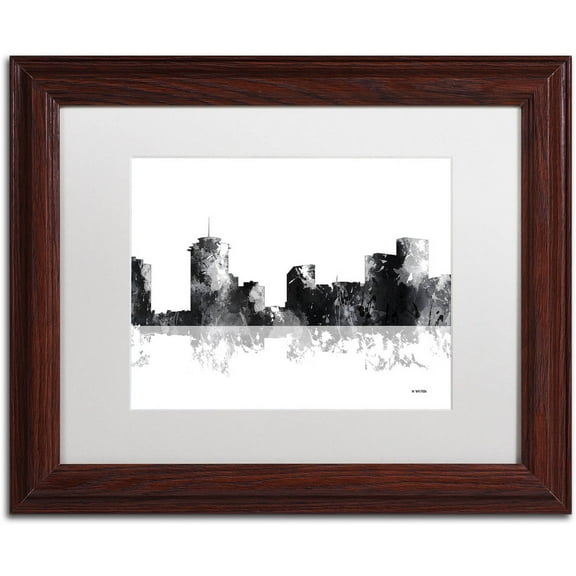 Trademark Fine Art "New Orleans Louisiana Skyline BG-1" Canvas Art by Marlene Watson, White Matte, Wood Frame
