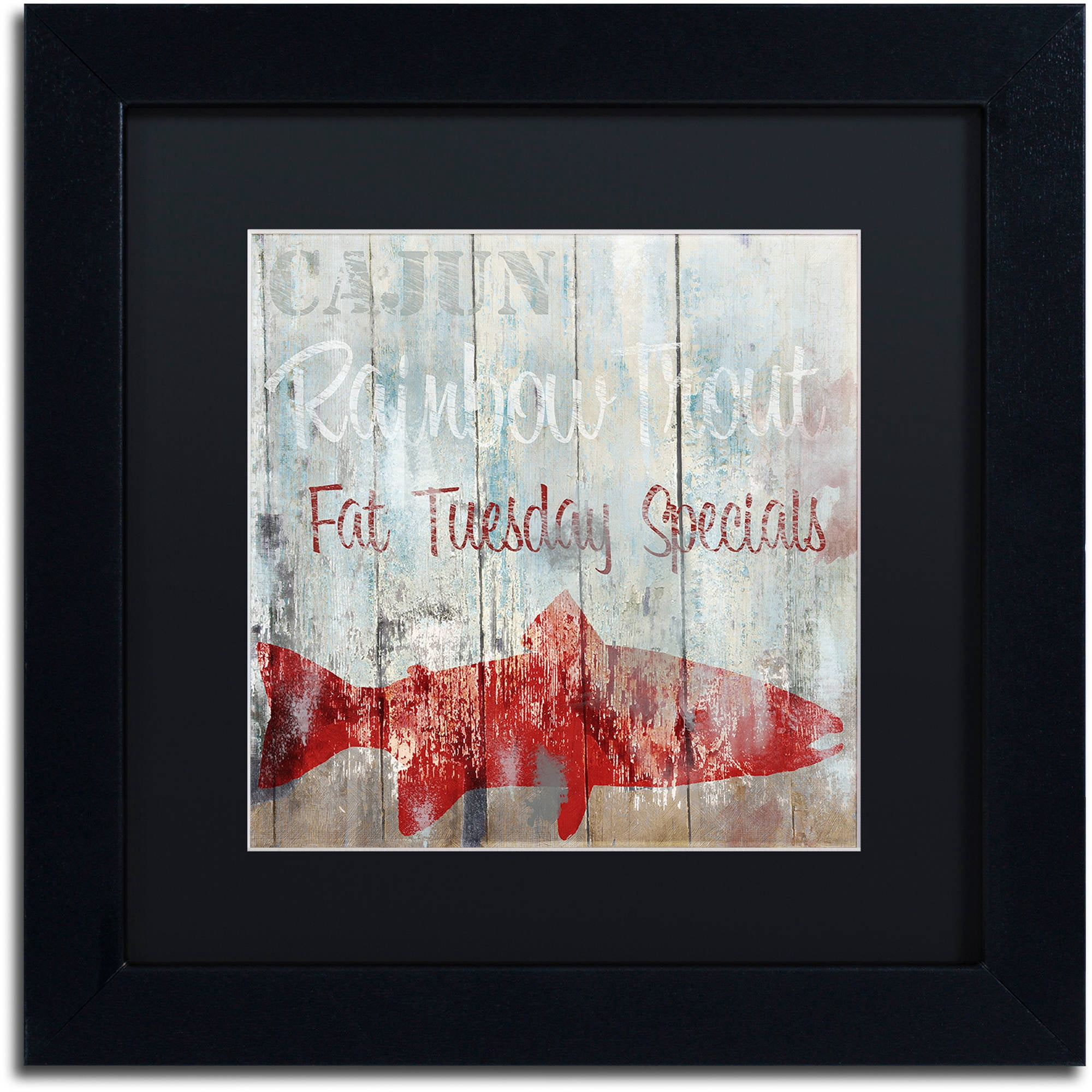 Trademark Fine Art "New Orleans Seafood III" Canvas Art by Color Bakery Black Matte, Black Frame