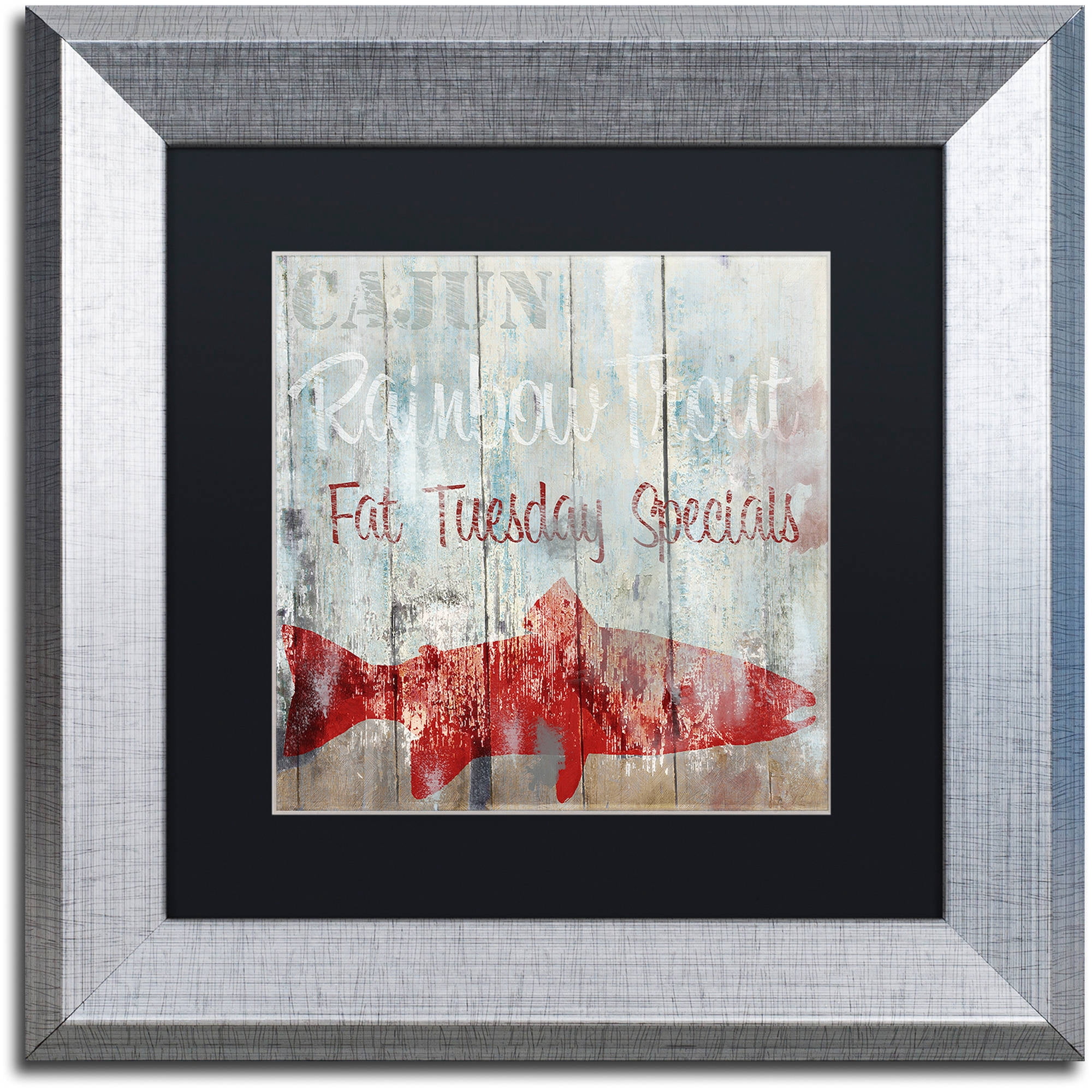 Trademark Fine Art "New Orleans Seafood III" Canvas Art by Color Bakery Black Matte, Silver Frame