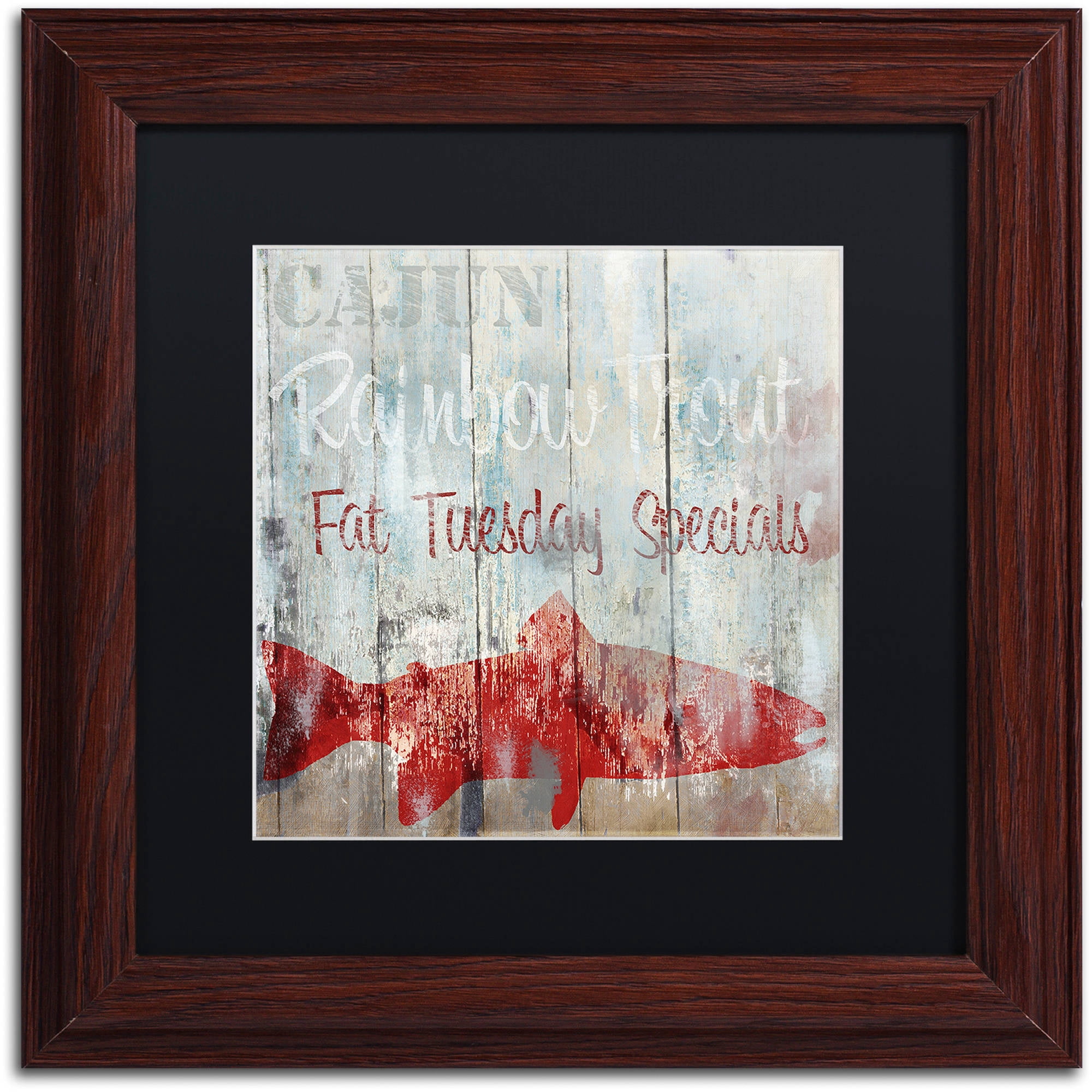 Trademark Fine Art "New Orleans Seafood III" Canvas Art by Color Bakery Black Matte, Wood Frame