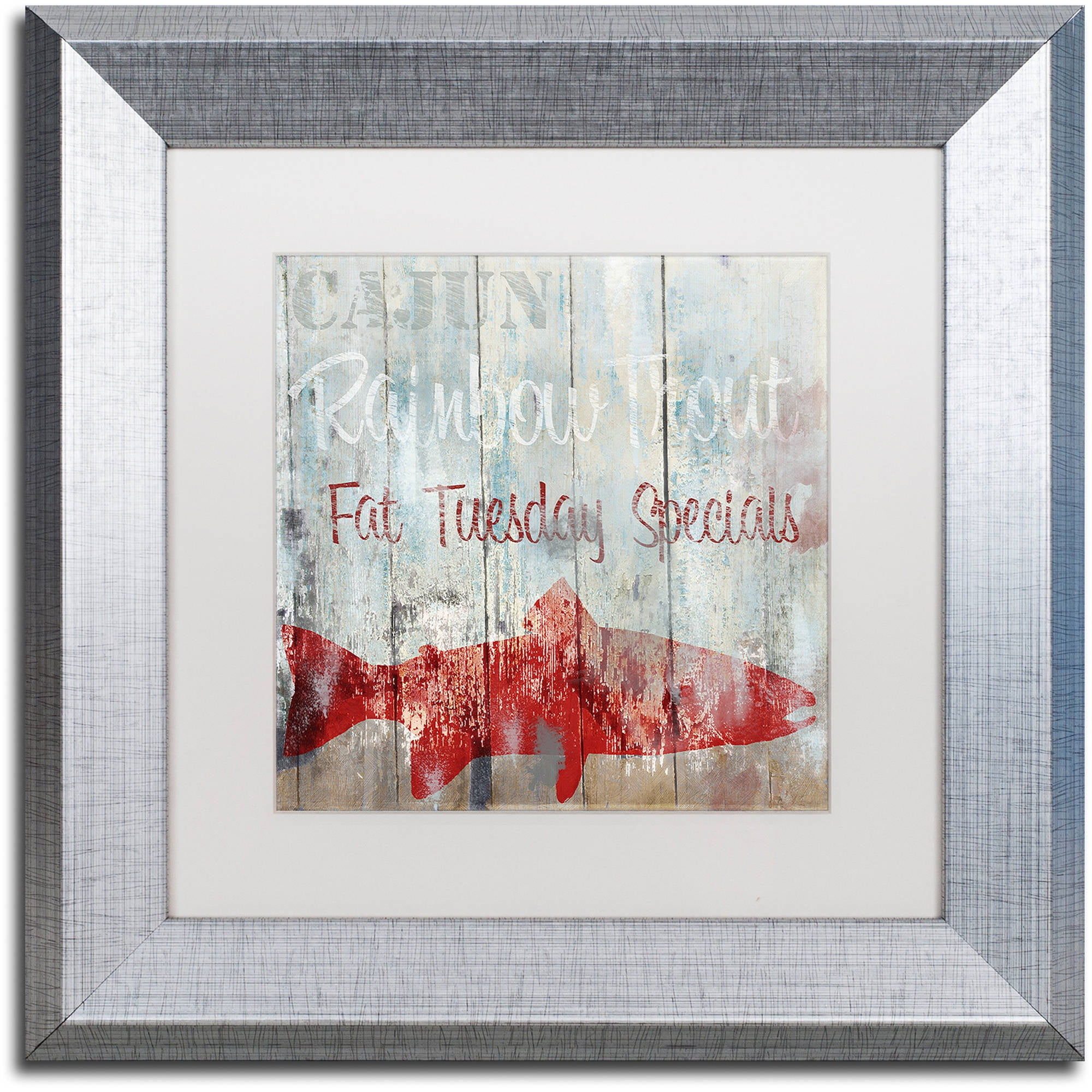 Trademark Fine Art "New Orleans Seafood III" Canvas Art by Color Bakery White Matte, Silver Frame
