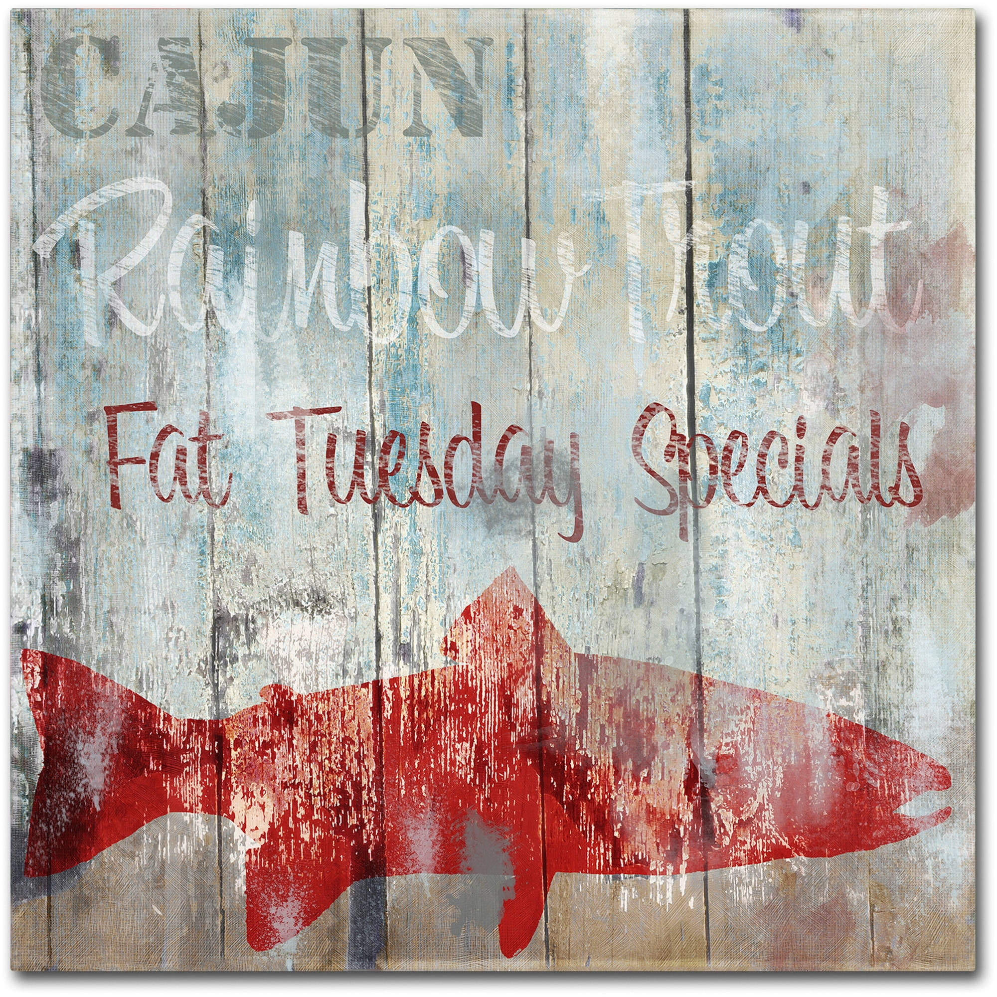 Colorful Cajun Rainbow Trout Framed Canvas Art