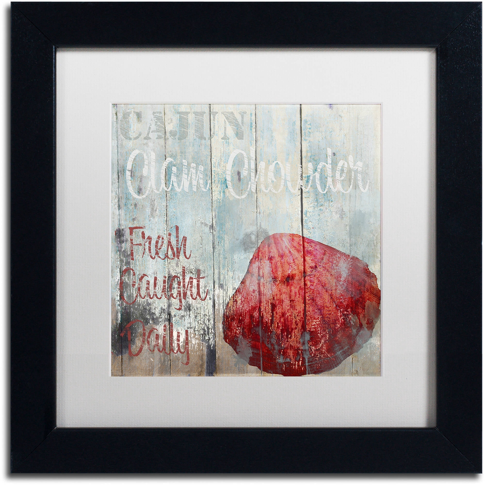 Trademark Fine Art "New Orleans Seafood IV" Canvas Art by Color Bakery White Matte, Black Frame