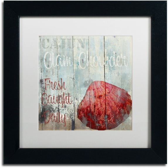 Trademark Fine Art "New Orleans Seafood IV" Canvas Art by Color Bakery White Matte, Black Frame