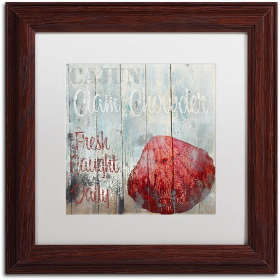 Trademark Fine Art "New Orleans Seafood IV" Canvas Art by Color Bakery White Matte, Wood Frame