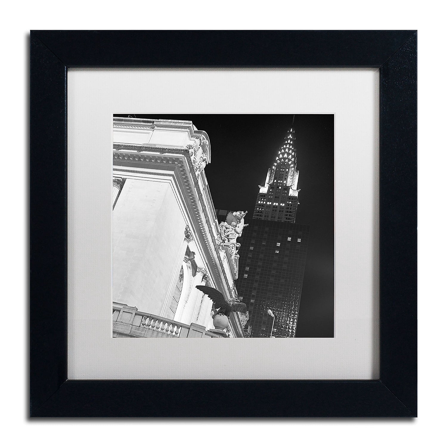Trademark Fine Art "New York 003" Canvas Art by Moises Levy White Matte, Black Frame