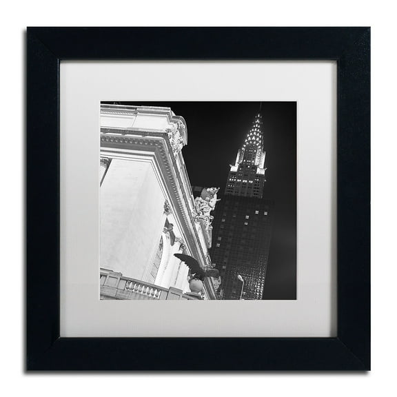 Trademark Fine Art "New York 003" Canvas Art by Moises Levy White Matte, Black Frame