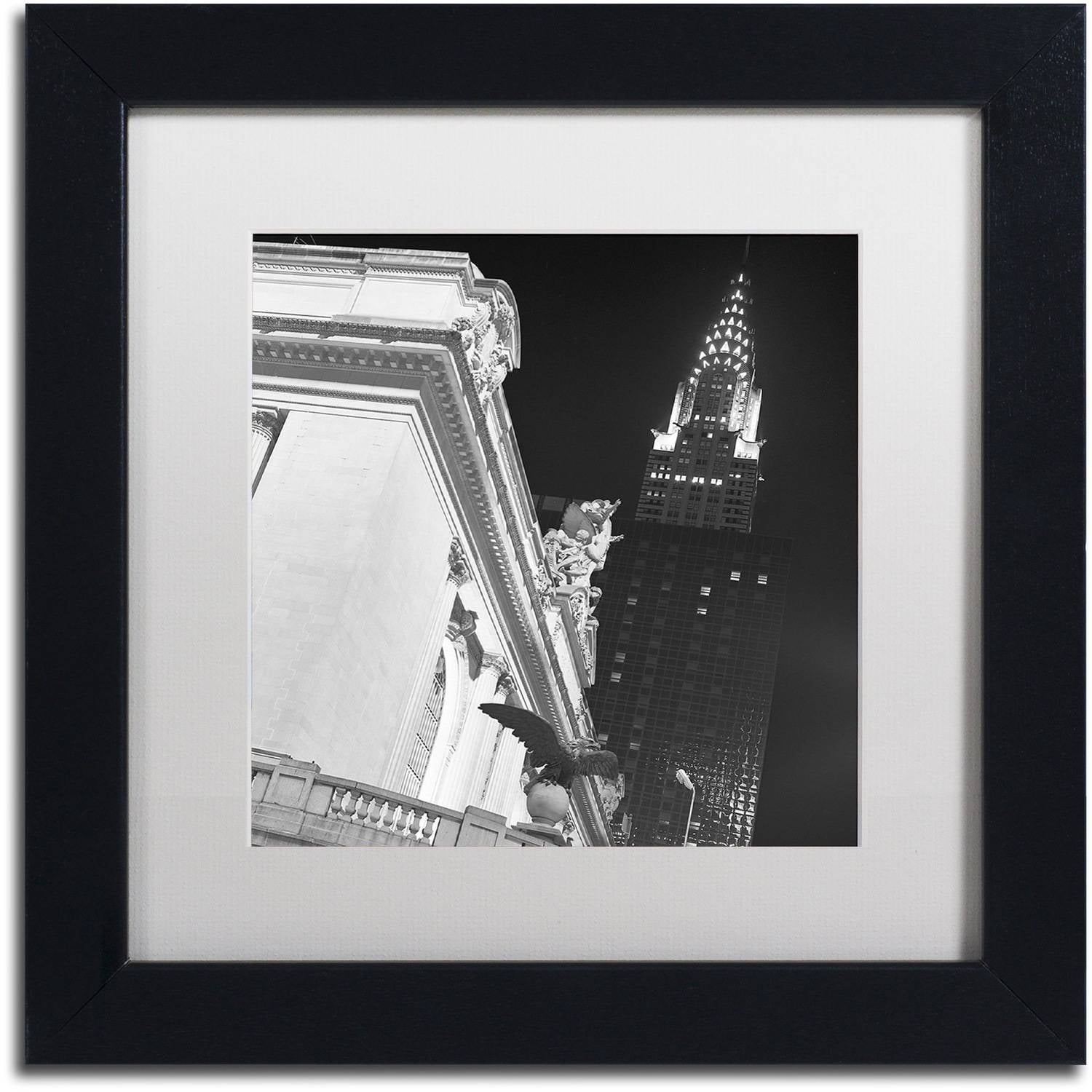 Trademark Fine Art "New York 003" Canvas Art by Moises Levy White Matte, Black Frame