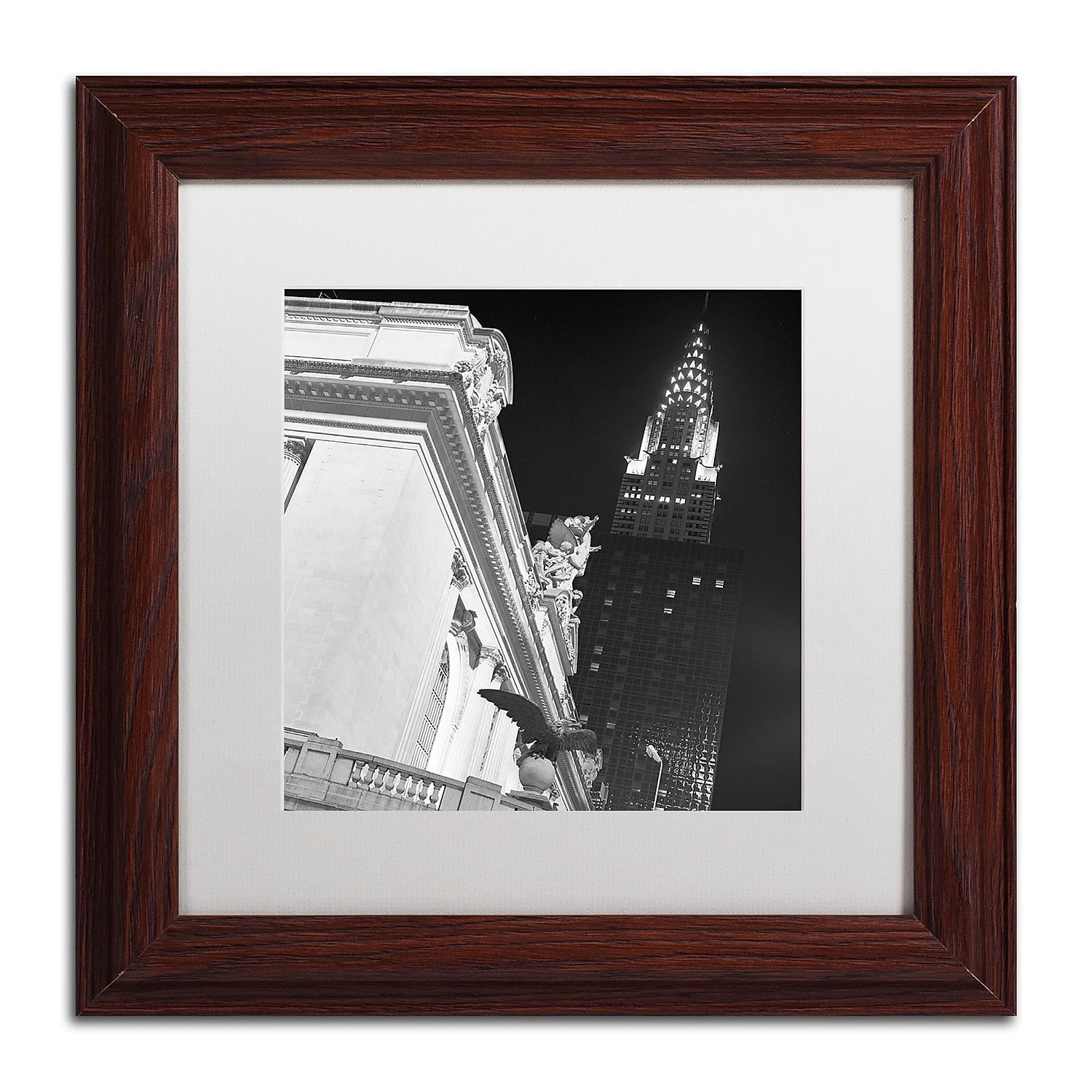 Trademark Fine Art "New York 003" Canvas Art by Moises Levy White Matte, Wood Frame