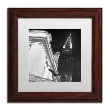 Trademark Fine Art "New York 003" Canvas Art by Moises Levy White Matte, Wood Frame