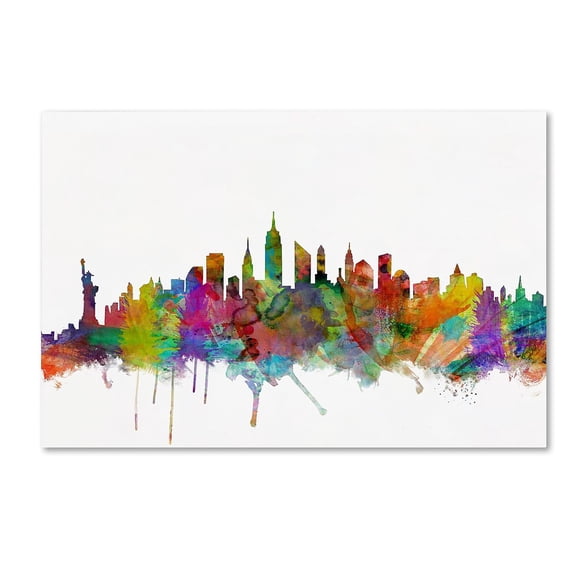 Trademark Fine Art "New York City Skyline" Canvas Art by Michael Tompsett