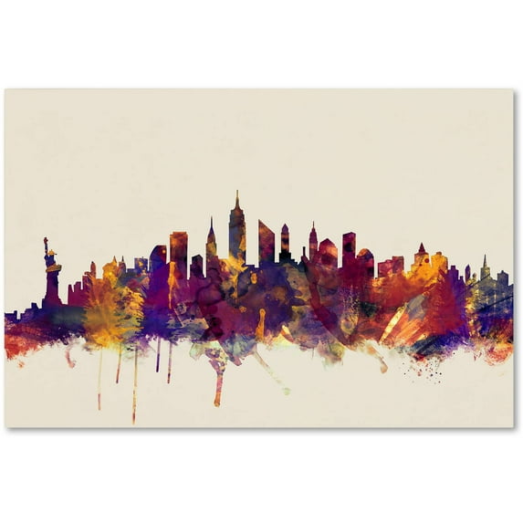 Trademark Fine Art "New York City Skyline" Canvas Art by Michael Tompsett