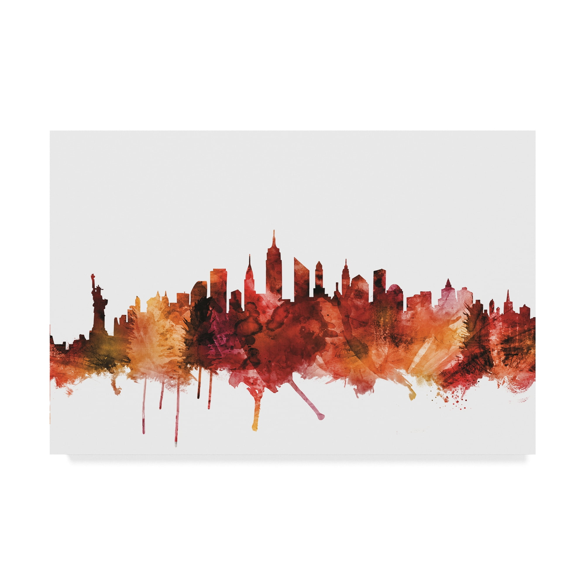Trademark Fine Art 'New York City Skyline Red' Canvas Art by Michael Tompsett