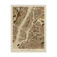 thumbnail image 1 of Trademark Fine Art 'New York City Street Map Brown' Canvas Art by Michael Tompsett, 1 of 4