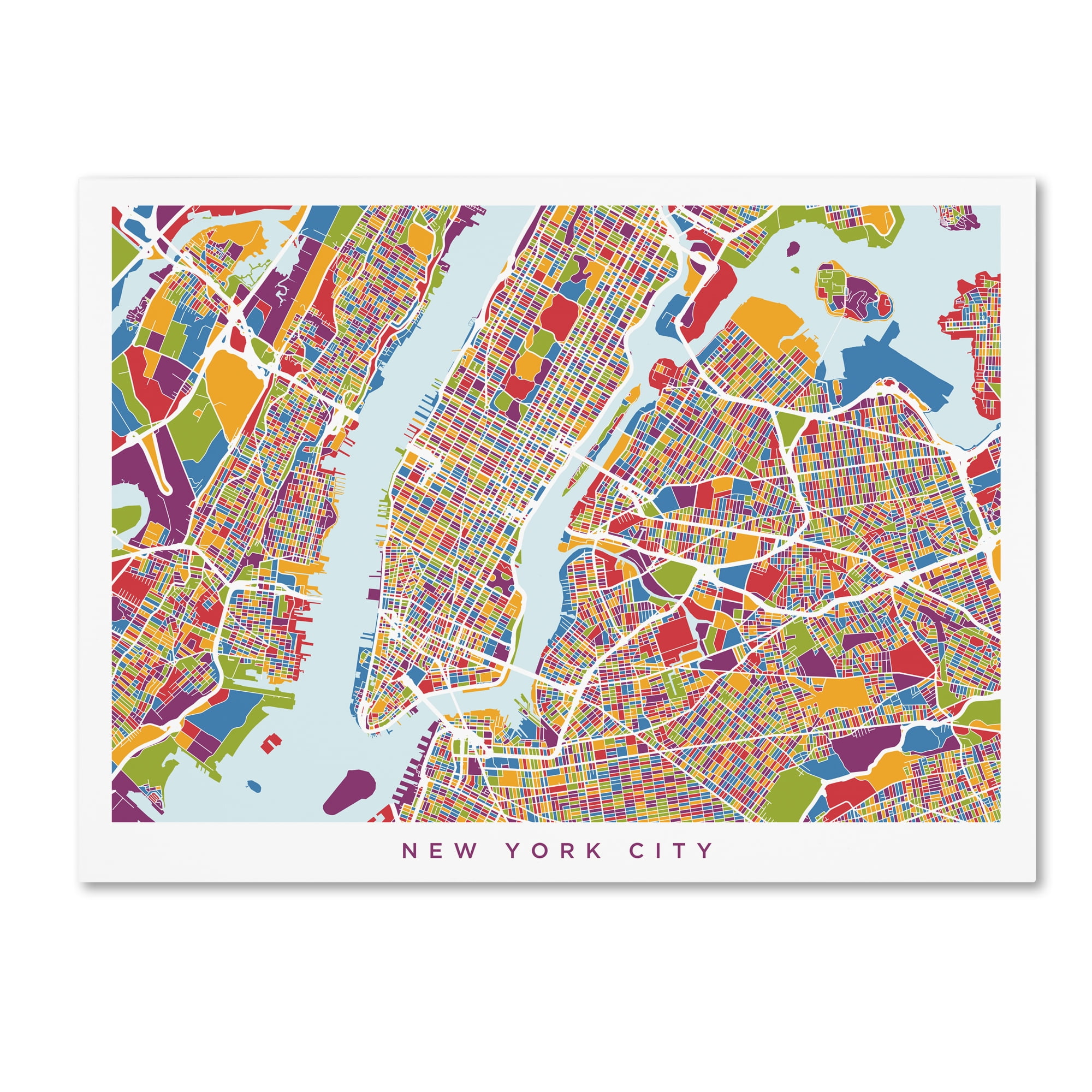 Trademark Fine Art 'New York City Street Map V' Canvas Art by Michael Tompsett
