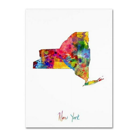 Trademark Fine Art "New York Map" Canvas Art by Michael Tompsett