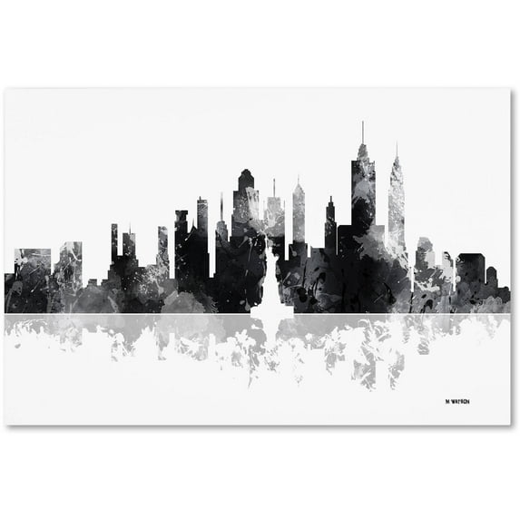 Trademark Fine Art "New York New York Skyline BG-1" Canvas Art by Marlene Watson