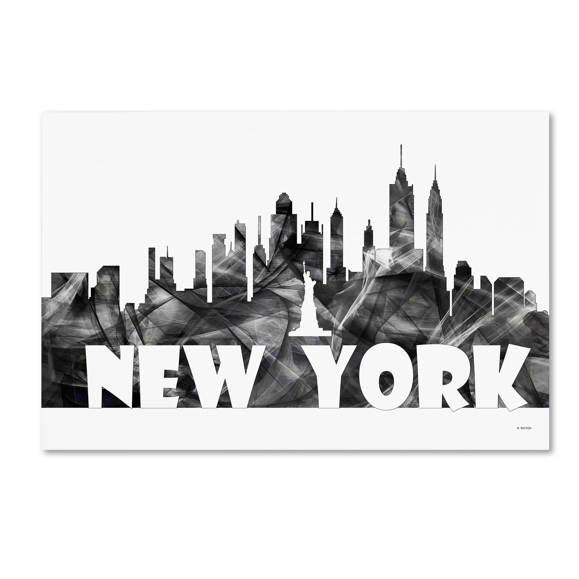 Trademark Fine Art 'New York New York Skyline BG-2' Canvas Art by Marlene Watson
