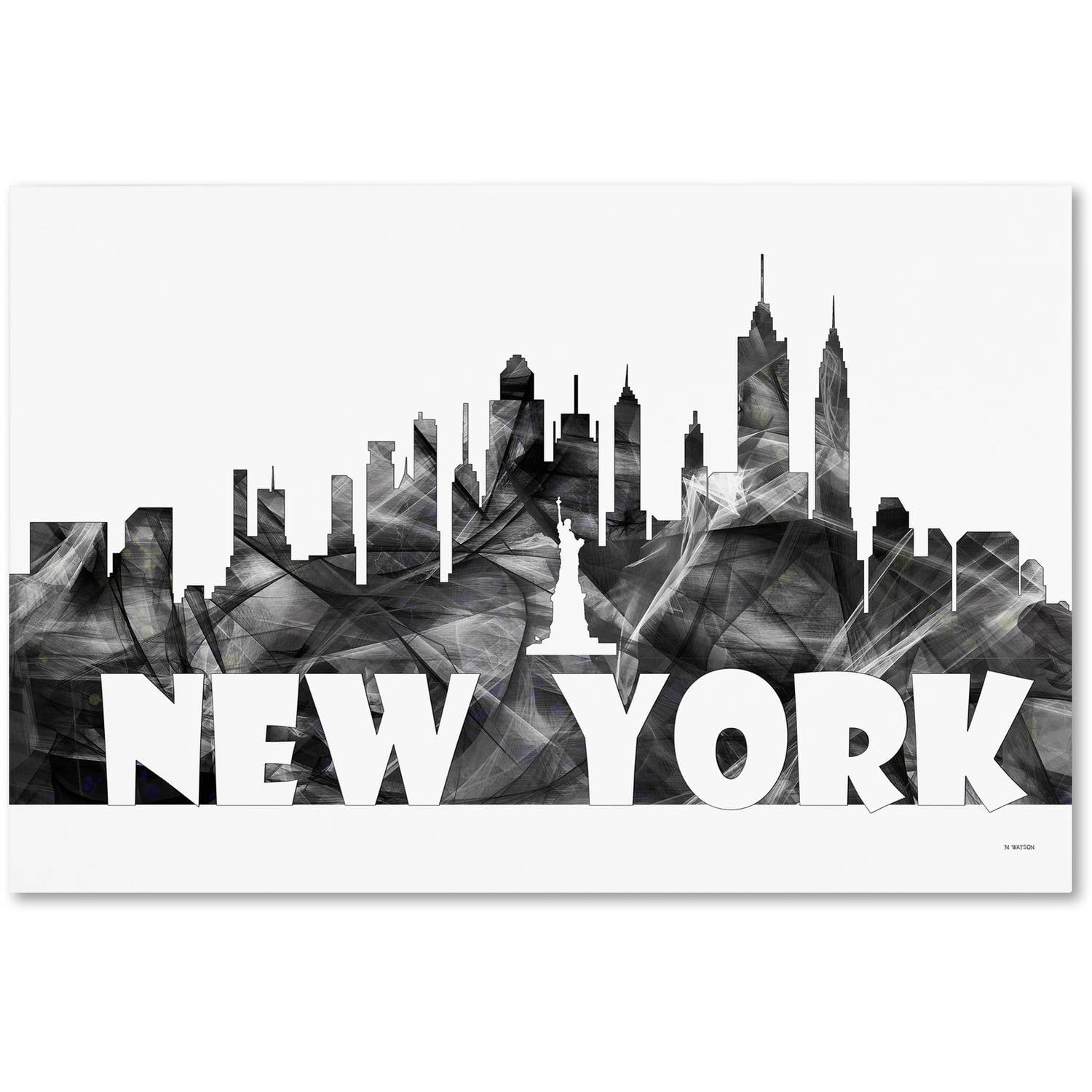 Trademark Fine Art 'New York New York Skyline BG-2' Canvas Art by Marlene Watson
