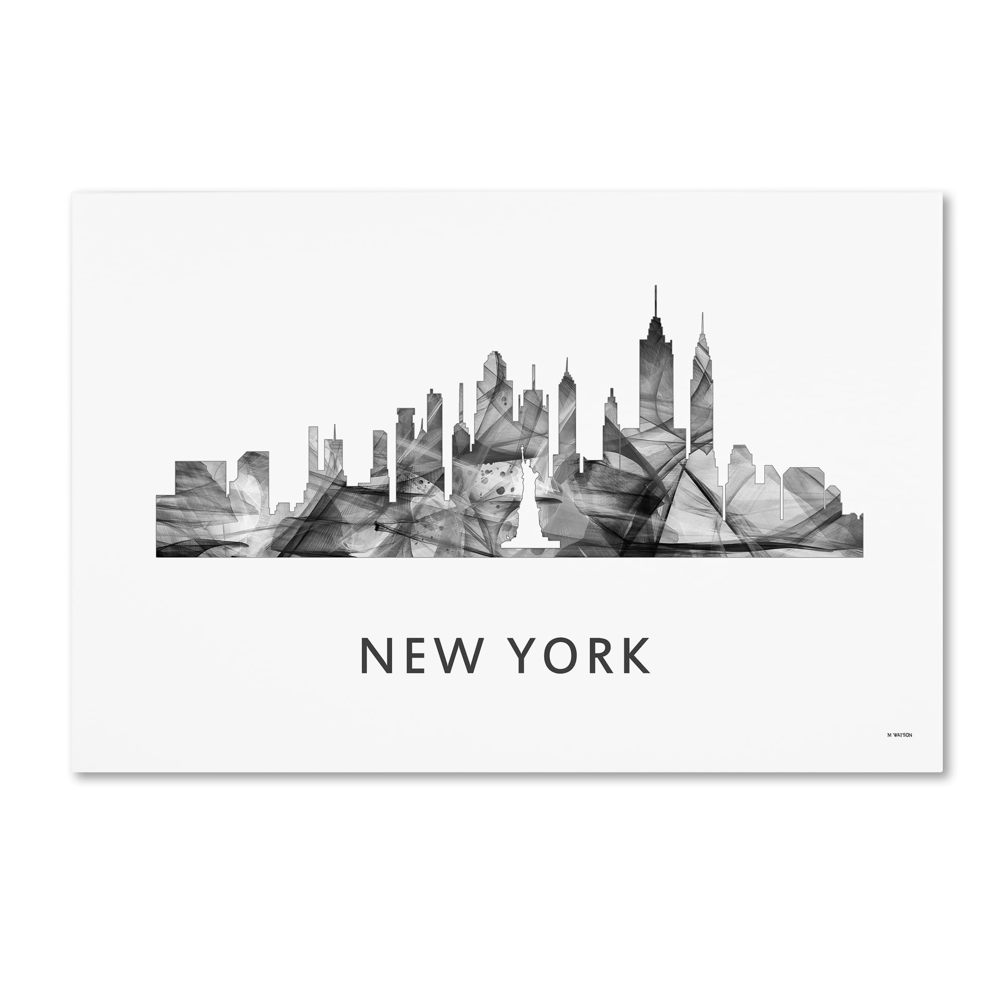 Trademark Fine Art 'New York New York Skyline WB-BW' Canvas Art by Marlene Watson