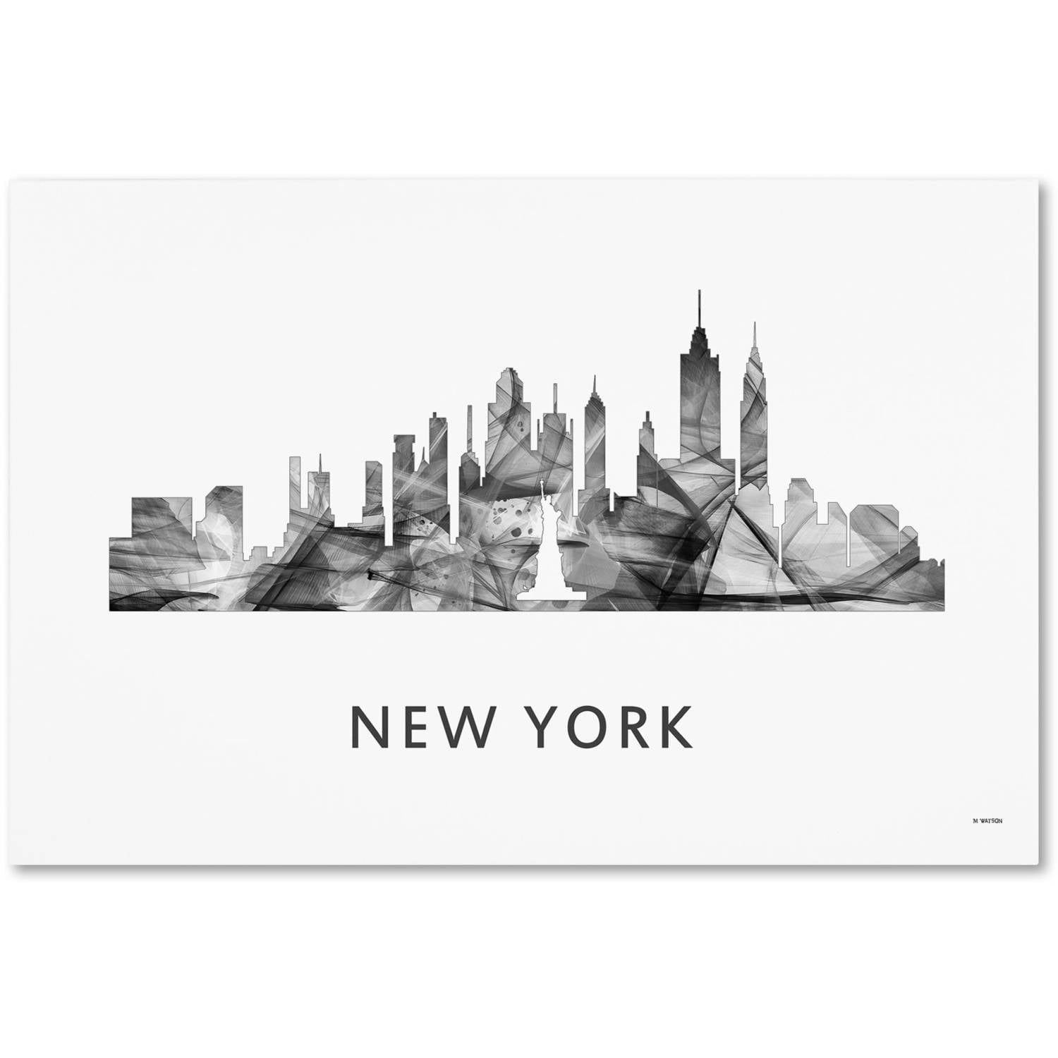 Trademark Fine Art 'New York New York Skyline WB-BW' Canvas Art by Marlene Watson