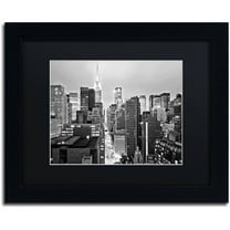 Trademark Fine Art "New York Skyline 2" Canvas Art by Preston Black Mat, Black Frame