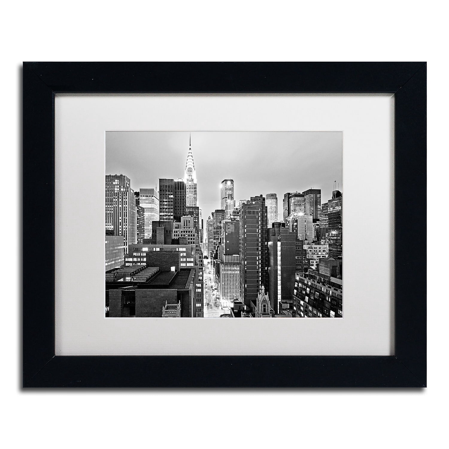 Trademark Fine Art "New York Skyline 2" Canvas Art by Preston White Mat, Black Frame