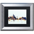 thumbnail image 1 of Trademark Fine Art "New York Skyline Blue" Canvas Art by Michael Tompsett, Black Matte, Silver Frame, 1 of 1