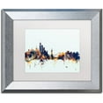 thumbnail image 1 of Trademark Fine Art "New York Skyline Blue" Canvas Art by Michael Tompsett, White Matte, Silver Frame, 1 of 1