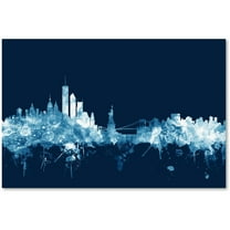 Trademark Fine Art "New York Skyline Navy" Canvas Art by Michael Tompsett