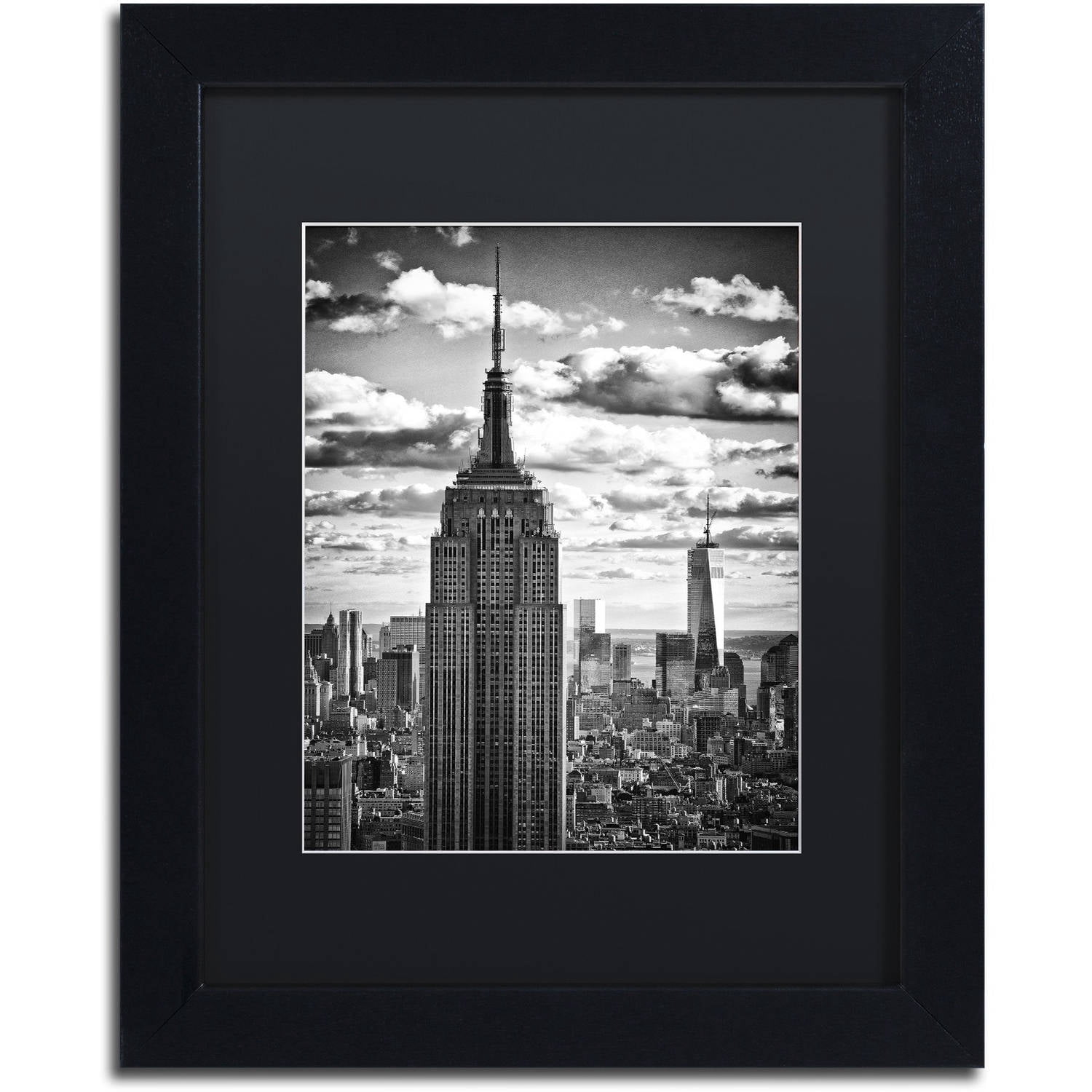 Trademark Fine Art "New York Skyscrapers" Canvas Art by Philippe Hugonnard, Black Matte, Black Frame