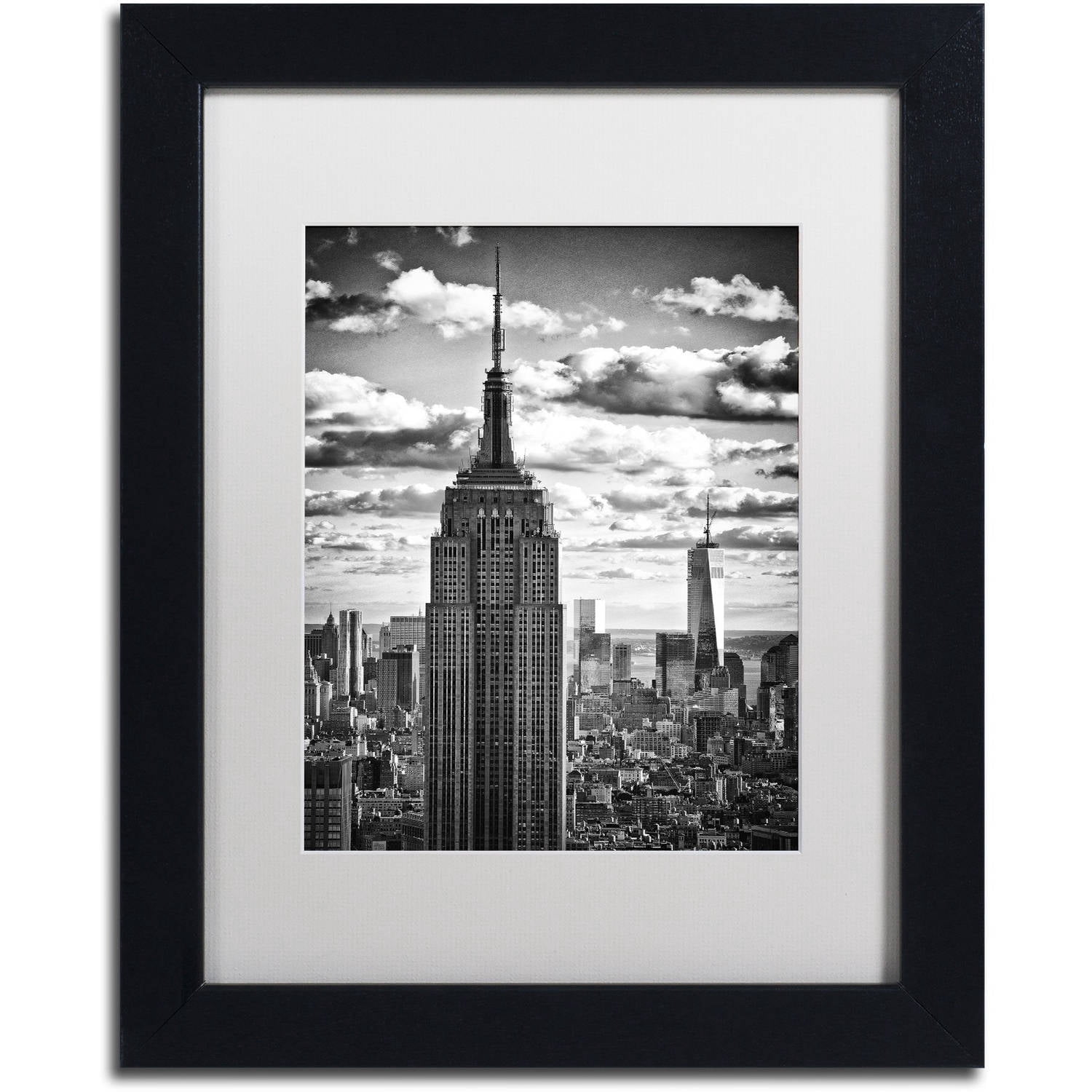 Trademark Fine Art "New York Skyscrapers" Canvas Art by Philippe Hugonnard, White Matte, Black Frame