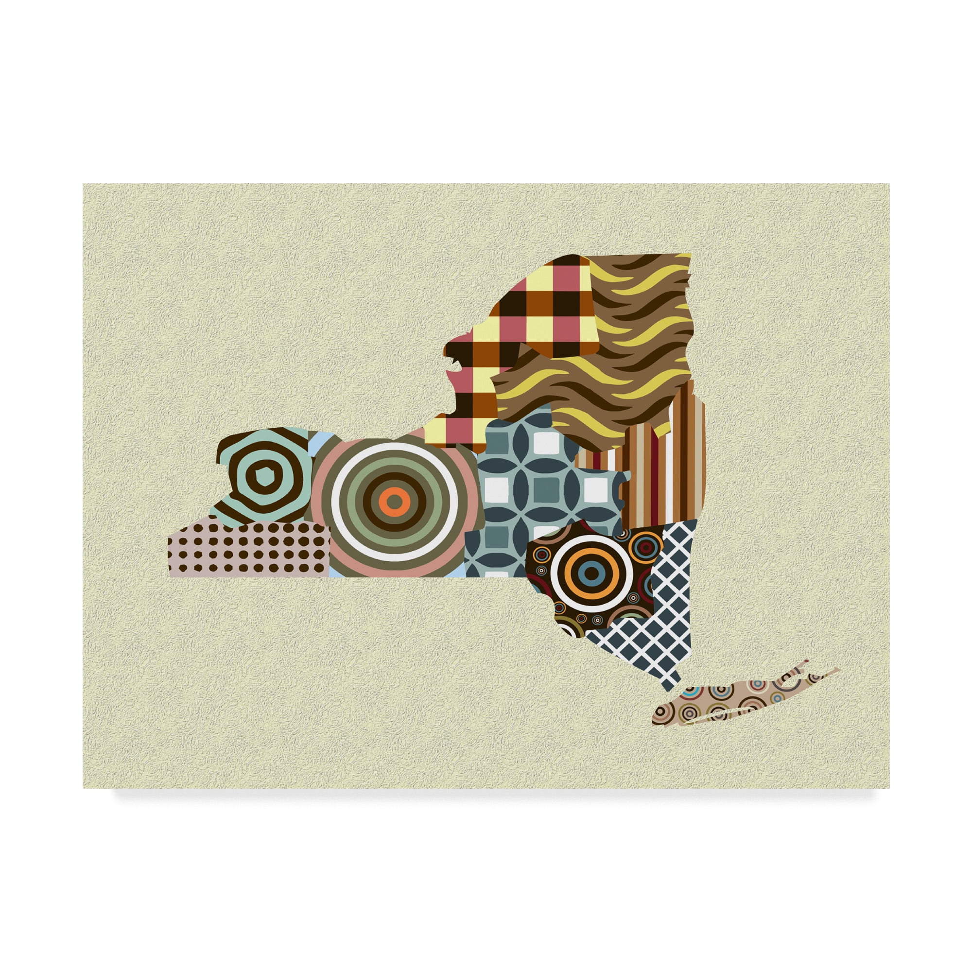Trademark Fine Art 'New York State Map' Canvas Art by Lanre Adefioye