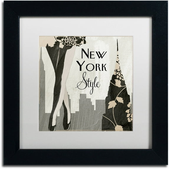 Trademark Fine Art "New York Style I" Canvas Art by Color Bakery White Matte, Black Frame