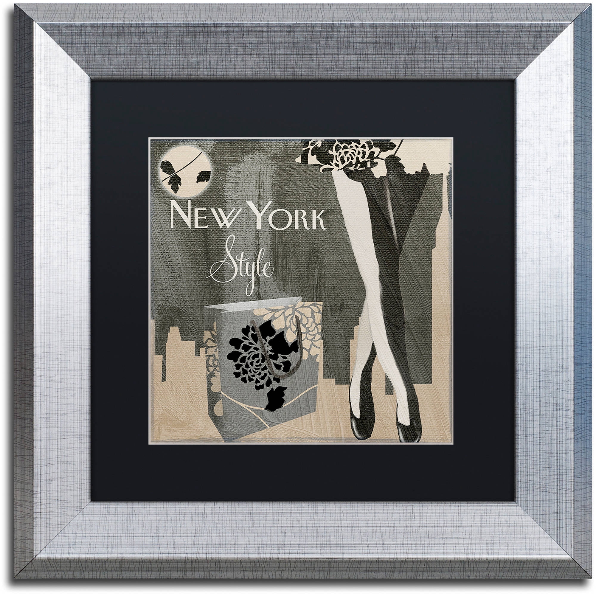 Trademark Fine Art "New York Style II" Canvas Art by Color Bakery Black Matte, Silver Frame