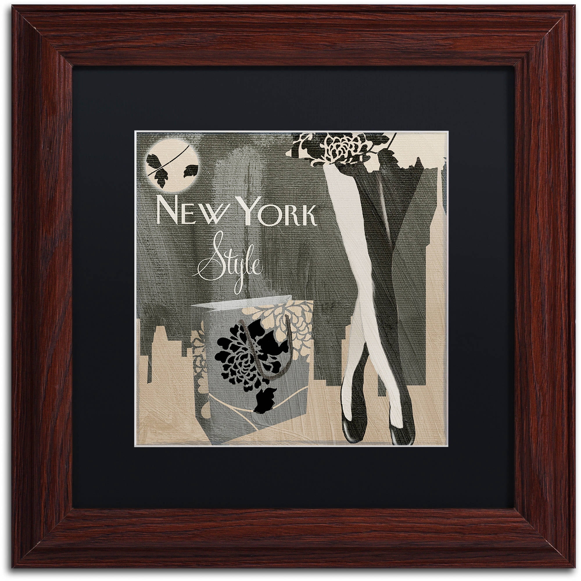 Trademark Fine Art "New York Style II" Canvas Art by Color Bakery Black Matte, Wood Frame