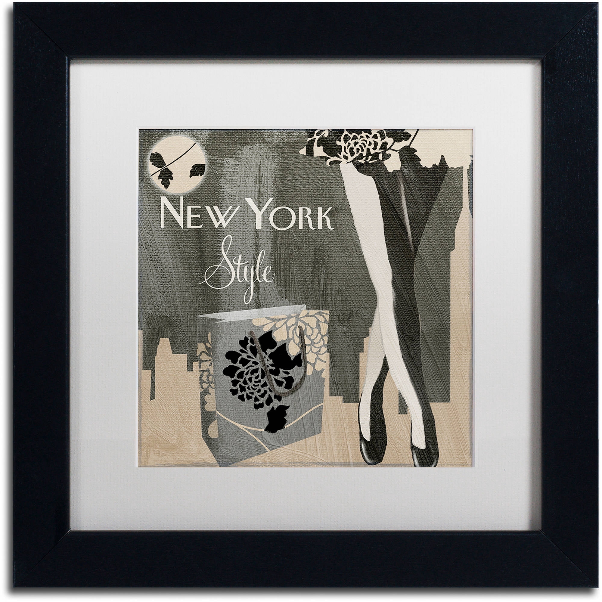 Trademark Fine Art "New York Style II" Canvas Art by Color Bakery White Matte, Black Frame