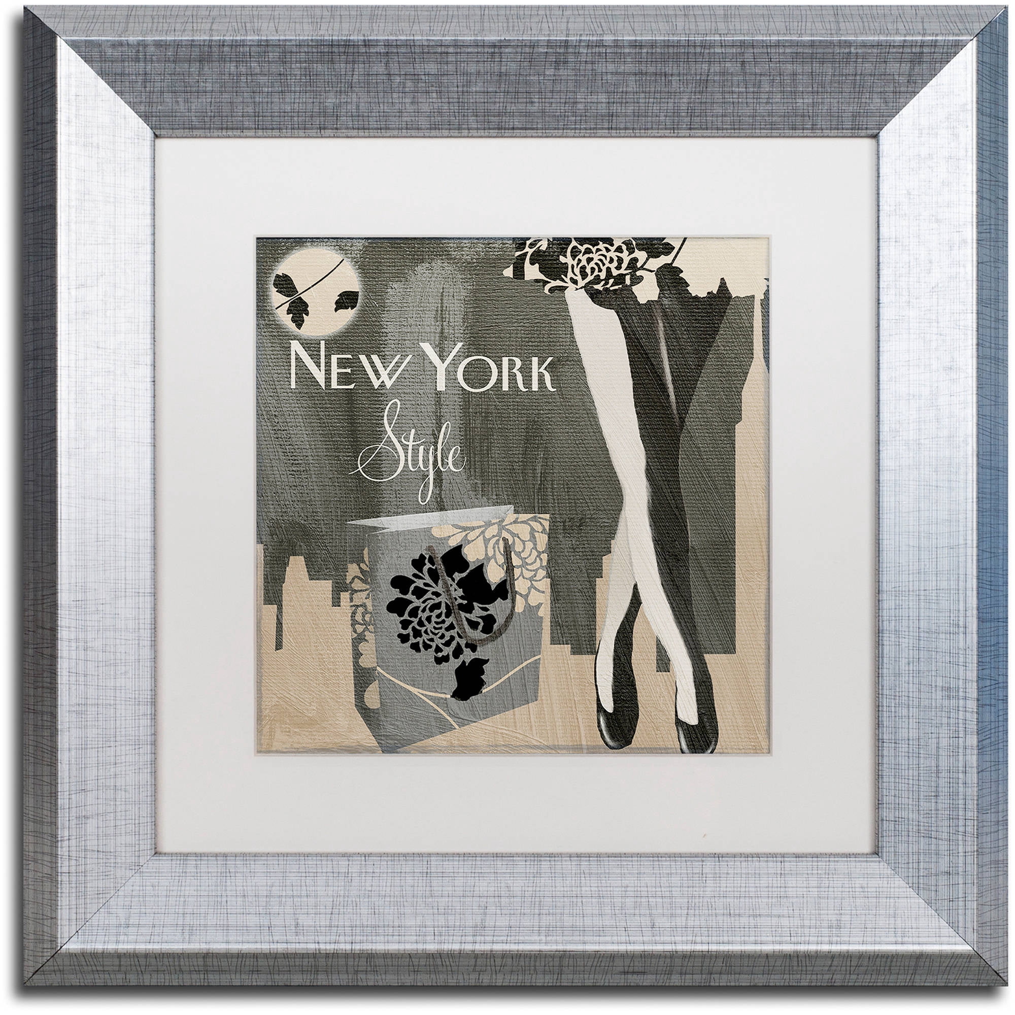 Trademark Fine Art "New York Style II" Canvas Art by Color Bakery White Matte, Silver Frame