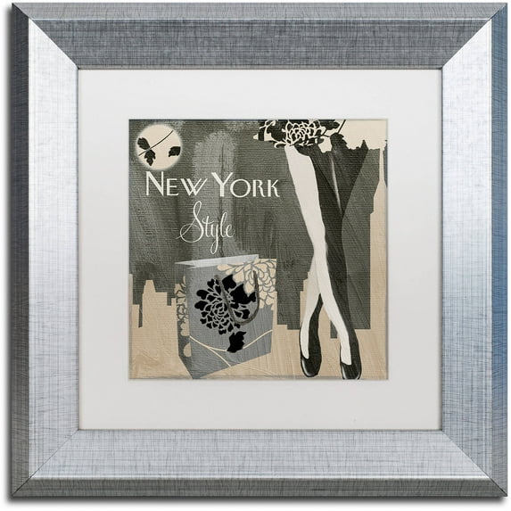 Trademark Fine Art "New York Style II" Canvas Art by Color Bakery White Matte, Silver Frame