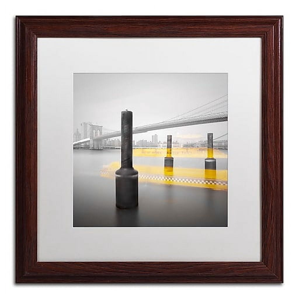 Trademark Fine Art ''New York Water Taxi'' by Moises Levy 16' x 16' White Matted Wood Frame (ALI1054