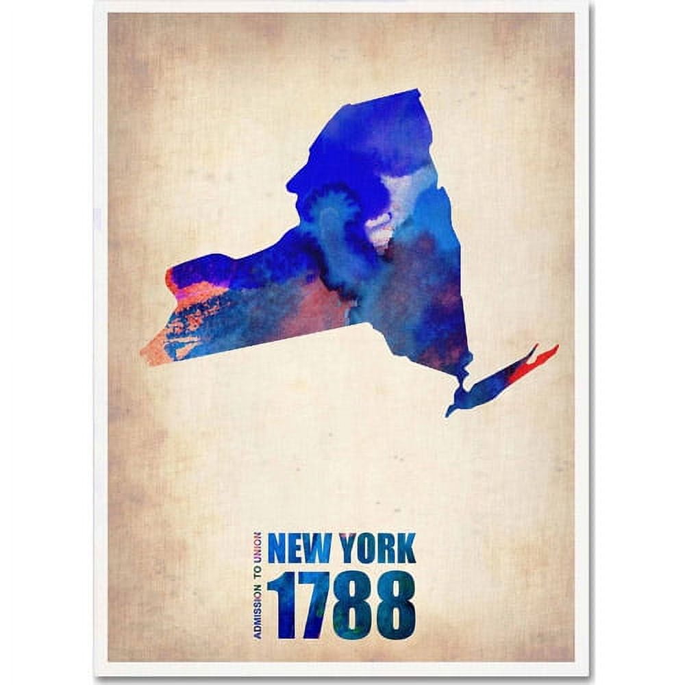 Trademark Fine Art "New York Watercolor Map" Canvas Art by Naxart