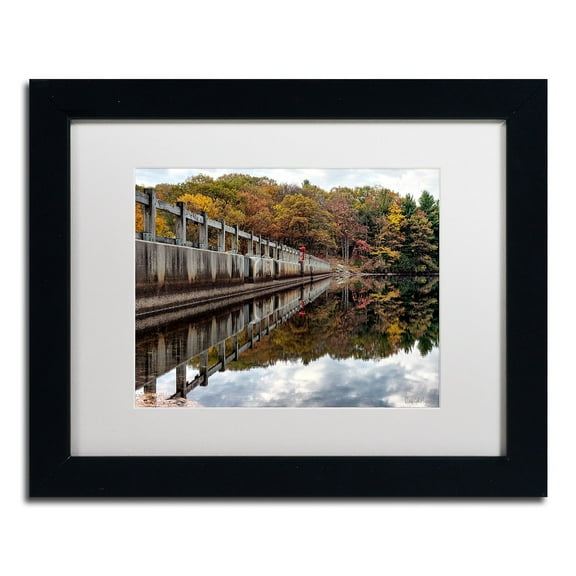 Trademark Fine Art "New York in Fall" Canvas Art by David Ayash White Matte, Black Frame