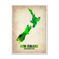 Trademark Fine Art "New Zealand Watercolor Map" Canvas Art by Naxart