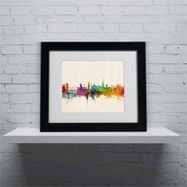 Trademark Fine Art "Newcastle England Skyline" Canvas Art by Michael Tompsett, Black Frame