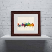Trademark Fine Art "Newcastle England Skyline" Canvas Art by Michael Tompsett, Wood Frame