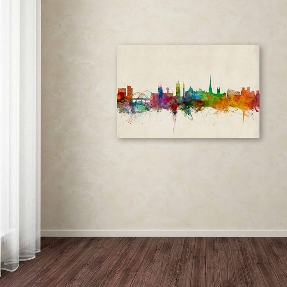 Trademark Fine Art "Newcastle England Skyline" Canvas Art by Michael Tompsett