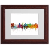 Trademark Fine Art "Newcastle England Skyline II" Canvas Art by Michael Tompsett, Wood Frame