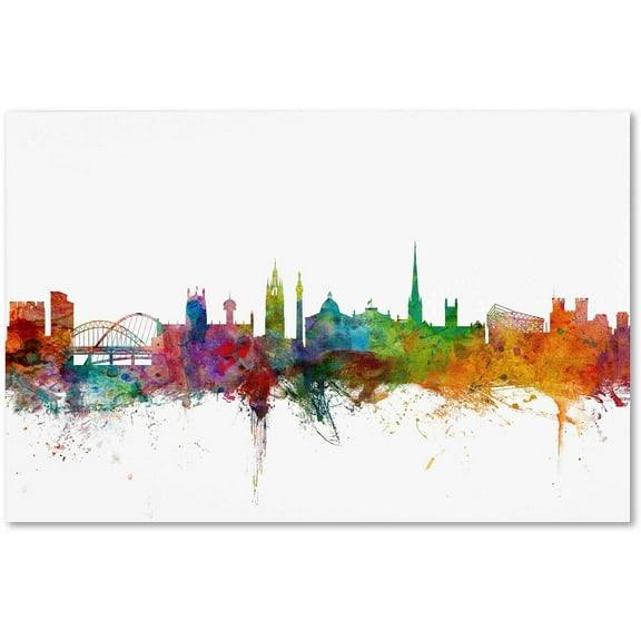 Trademark Fine Art "Newcastle England Skyline II" Canvas Art by Michael Tompsett