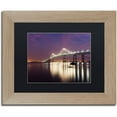 thumbnail image 1 of Trademark Fine Art "Newport Bridge Dusk" Canvas Art by Michael Blanchette Photography Black Matte, Birch Frame, 1 of 4